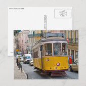 Klassieke tram in Lissabon, Portugal. Briefkaart (Voorkant / Achterkant)