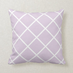 Klassieke Trellis Pillow in Lila/wit Kussen
