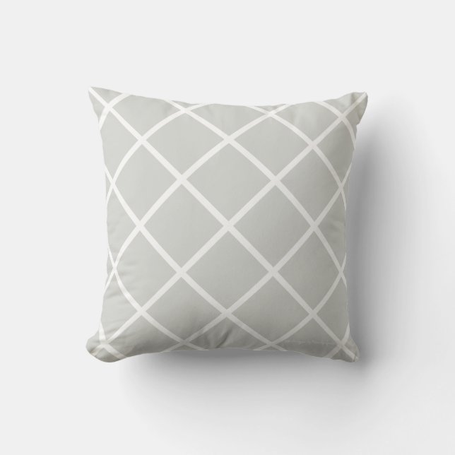 Klassieke Trellis Pillow in Weathered/White Kussen (Voorkant)