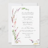 Klassieke Trendy Elegant Wildflower Floral Wedding Kaart (Voorkant)