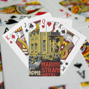 Klassieke Trevi-fontein, Marini Strand Hotel, Rome Pokerkaarten