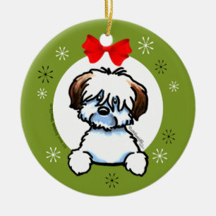 Klassieke Tricolor Coton de Tulear Kerstmis Keramisch Ornament