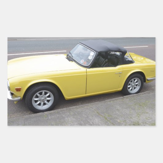Klassieke Triumph TR6 Sportscar Rechthoekige Sticker (Voorkant)