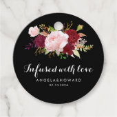 Klassieke Tropical Black doordrenkt met liefde bru Bedankjes Labels (Voorkant)