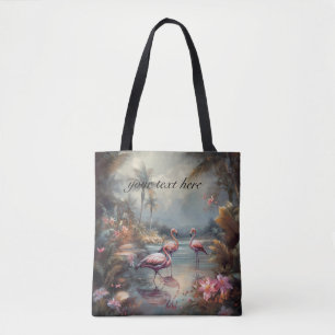 Klassieke Tropische Flamingo Botanische Schilderku Tote Bag