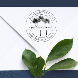 Klassieke Tropische Palm Trees Familie Return Addr Zelfinktende Stempel