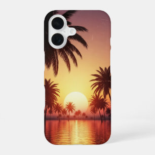 Klassieke Tropische Zonsondergang iPhone 16 Hoesje