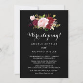 Klassieke Tropische Zwarte Elopement Receptie Kaart (Voorkant)