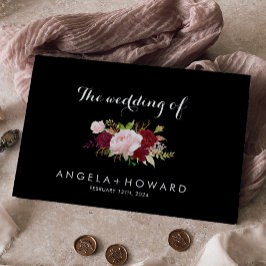 Klassieke Tropische Zwarte en Bourgondische bruilo Gastenboek