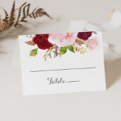 Klassieke Tropische Zwarte en Bourgondische bruilo Plaatskaartje