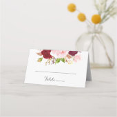 Klassieke Tropische Zwarte en Bourgondische bruilo Plaatskaartje (Voorkant)