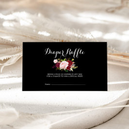 Klassieke Tropische Zwarte en Bourgondische Luier Informatiekaartje