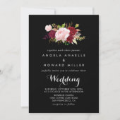 Klassieke Tropische Zwarte Voor & Terug Wedding Kaart (Voorkant)