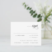 Klassieke Trouw Bruin & Wit Elegant Schrift RSVP Kaartje (Staand voorkant)