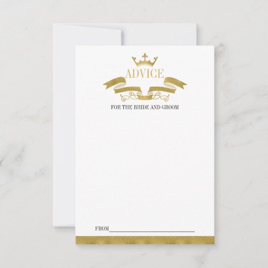 Klassieke trouwadvieskaart met gouden rand kaart (Voorkant)