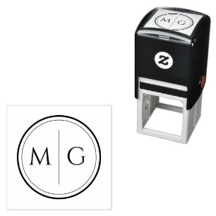 Klassieke trouwdatum met initiaal zelfinktende stempel