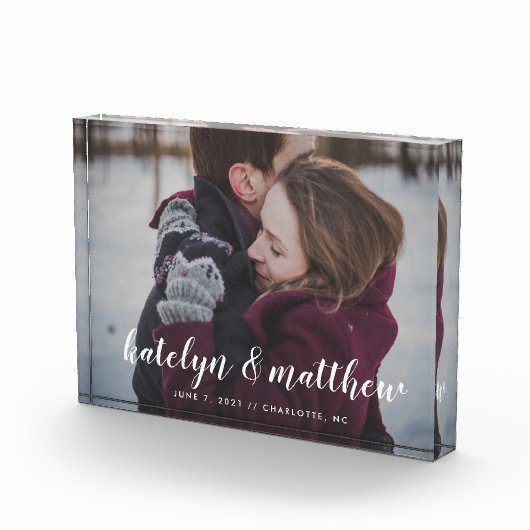 Klassieke trouwdatum op maat fotoblokken (Rechts)