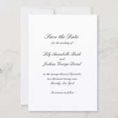 Klassieke Trouwerij in Zwart en Wit Save The Date (Voorkant)