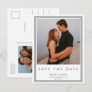 Klassieke trouwfoto Save the Date-ansichtkaart Briefkaart