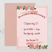 klassieke trouwkaart  kaart (Voorkant / Achterkant)