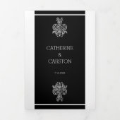 Klassieke trouwkaart met twee kleuren drieluik uitnodiging (Cover)