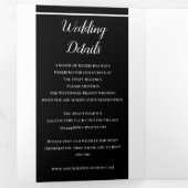 Klassieke trouwkaart met twee kleuren drieluik uitnodiging (Binnenzijde eerst)