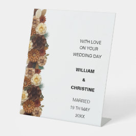 KLASSIEKE TROUWKAART RECLAMEBORD MET VOETSTUK