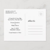 Klassieke trouwkaart 'Save the Date' Uitnodiging Briefkaart (Achterkant)