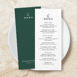 Klassieke Trouwmenu Kaart Chic Minimalistisch Groe