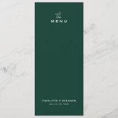 Klassieke Trouwmenu Kaart Chic Minimalistisch Groe (Achterkant)