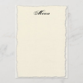 Klassieke trouwmenu-sjabloon met nep-deckle rand menu