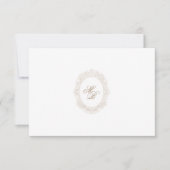 Klassieke Trouwmonogram Crest QR-code RSVP-kaart RSVP Kaartje (Voorkant)