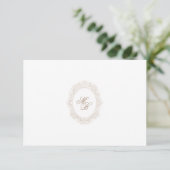 Klassieke Trouwmonogram Crest QR-code RSVP-kaart RSVP Kaartje (Staand voorkant)