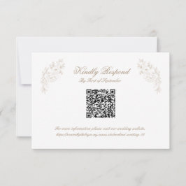 Klassieke Trouwmonogram Crest QR-code RSVP-kaart RSVP Kaartje