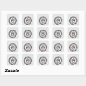 Klassieke Trouwringenkrans | 1e Kerstmis Vierkante Sticker (Vel)
