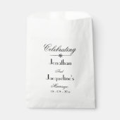 Klassieke Trouwscript Namen Elegant Wit Bedankzakje (Voorkant)