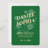 Klassieke trouwuitnodiging Groen Kaart (Voorkant)