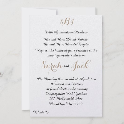 klassieke trouwuitnodiging kaart (Voorkant)