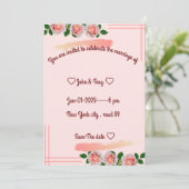 klassieke trouwuitnodiging kaart (Staand voorkant)