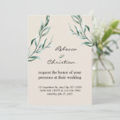 klassieke trouwuitnodiging kaart (Staand voorkant)