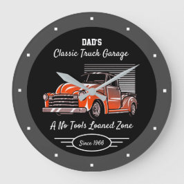 Klassieke Truck Garage Pap is elke naam Chevy Blac Grote Klok