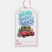 Klassieke truck kerstcadeau tags cadeaulabel (Achterkant)