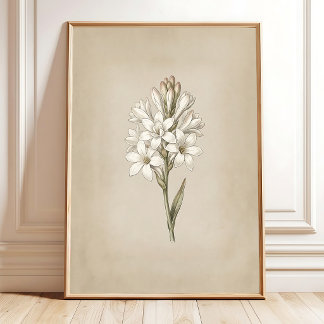 Klassieke Tuberose Botanische Kunstprint Poster