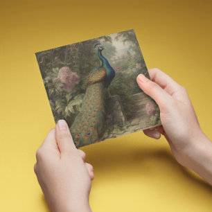 Klassieke Tuin Bloemige Botanische Kunst Vakantie Feestdagenkaart