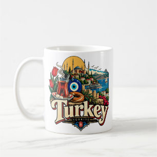 Klassieke Turkije Reis Kunst Landmark Koffiemok