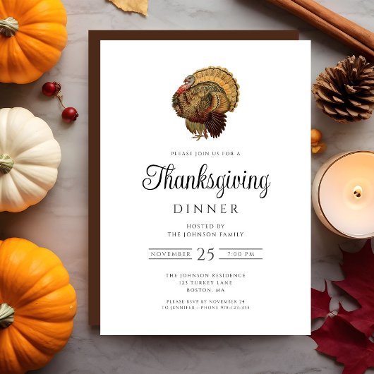 Klassieke Turkije Thanksgiving-diner Kaart