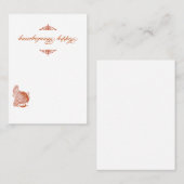 Klassieke Turkse Thanksgiving Plaats kaart Plaatskaartje (Voorkant / Achterkant)