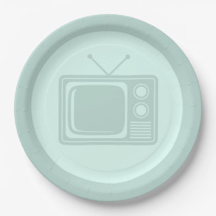 Klassieke tv-televisie met KLANT KLANT KLANTTEKST Papieren Bordje