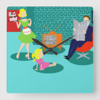 Klassieke tv-wandklok van 1950
