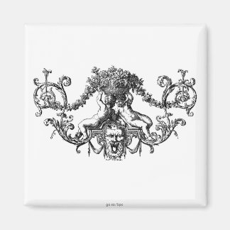 Klassieke twee Cherubs met Ivy en Flowers Magneet